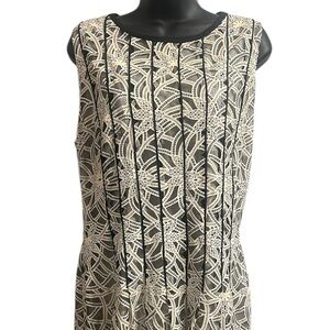 Antonio Melani Elegant Black and Cream Lace Dress Sz 12